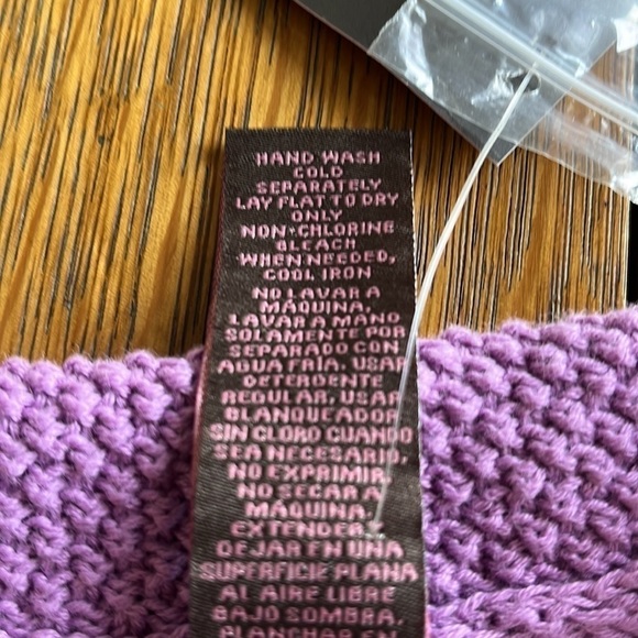 NWT Heather B lilac button-down sweater V-neck Long sleeve textured knit size S - Picture 12 of 13